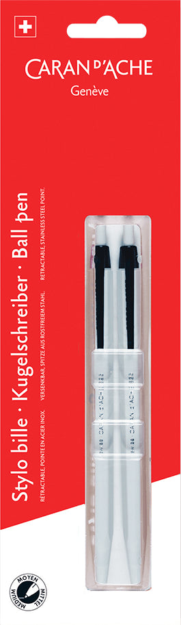 CARAN D'ACHE Stylo à bille 825 825.109 noir, 2 pcs. Blister