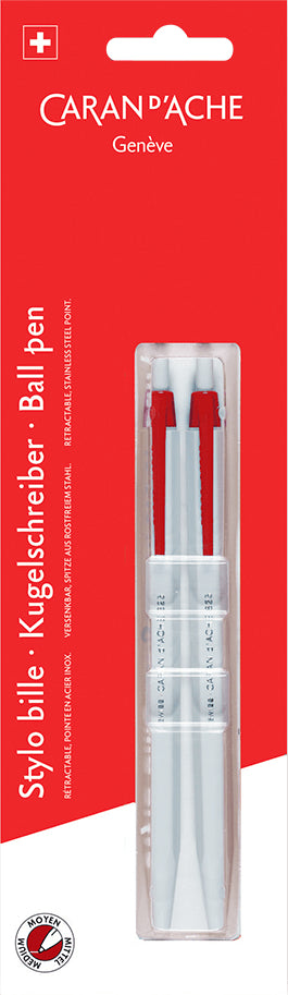 CARAN D'ACHE Stylo à bille 825 825.170 rouge, 2 pcs. Blister
