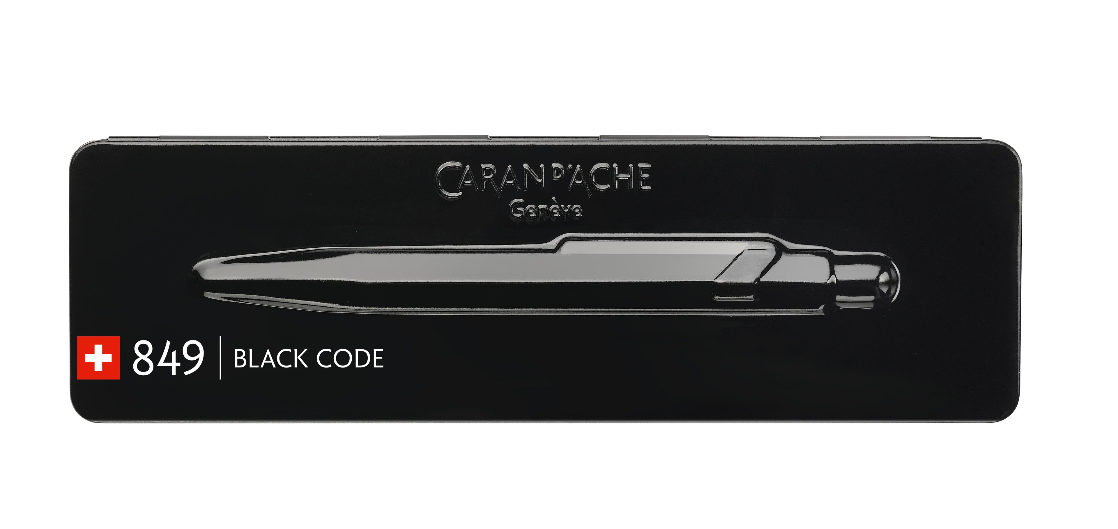 CARAN D'ACHE Stylo à bille 849 Black Code 849.496 noire, avec boite métal
