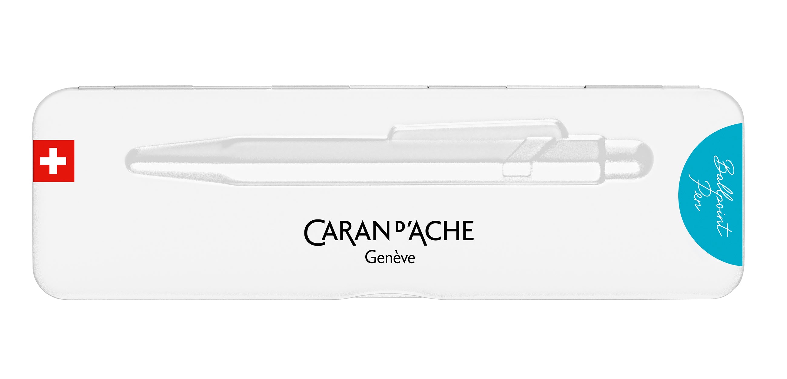 CARAN D'ACHE Stylo à bille 849 Colormat-X 849.681 turquoise bleu, Slimpack