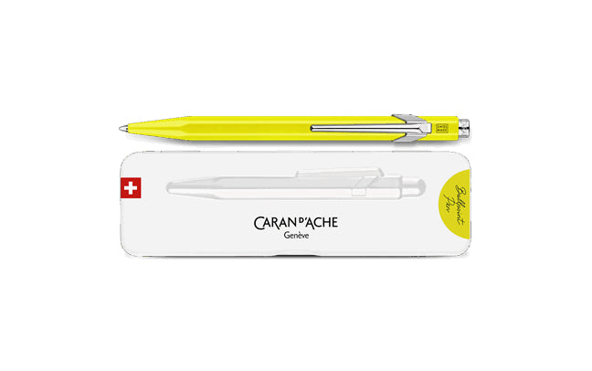 CARAN D'ACHE Stylo à bille 849 Pop Line 849.970 jaune fluo, avec boite métal