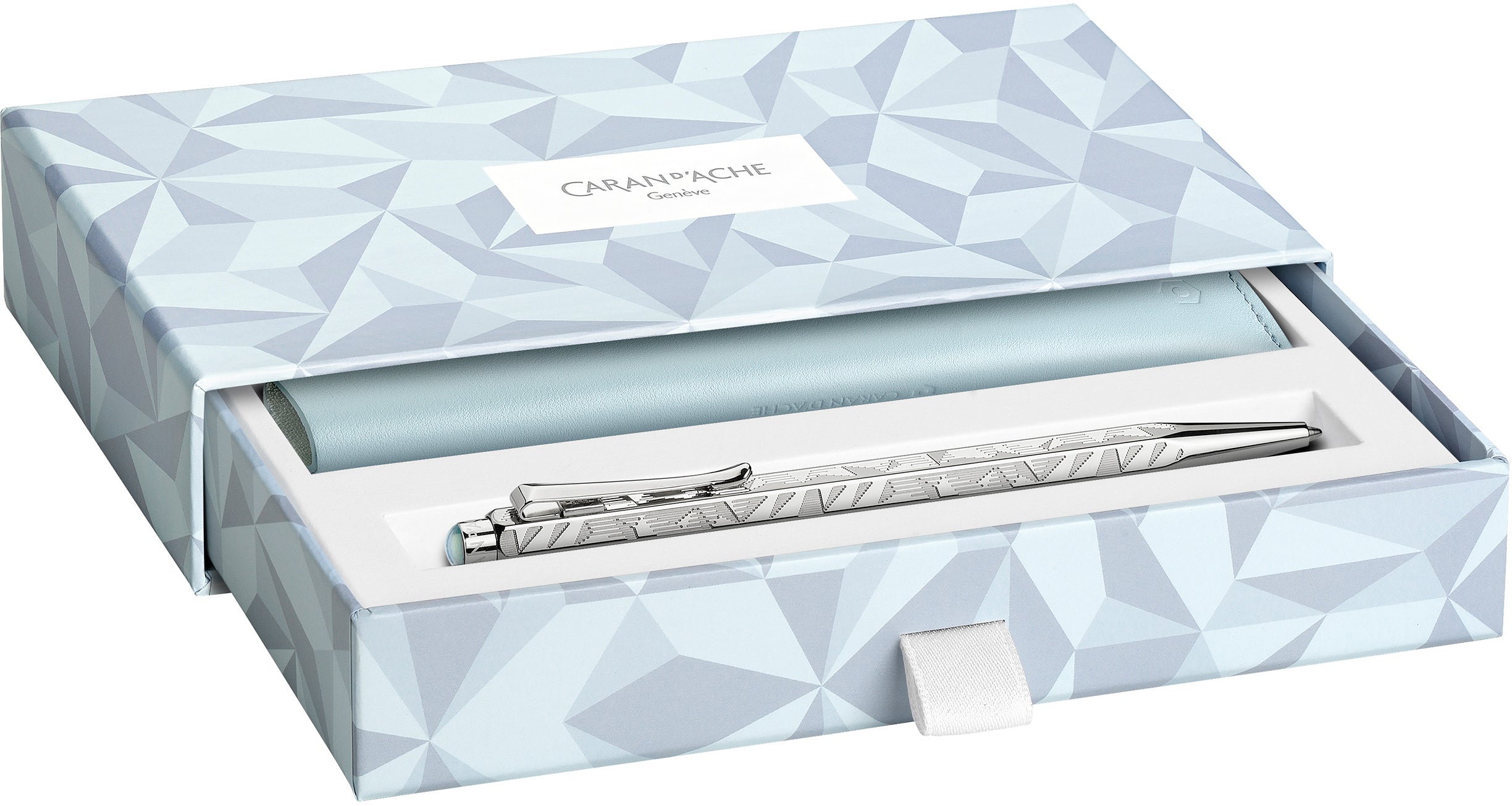 CARAN D'ACHE Stylo à bille Ecridor Set CC0890.025 Alpine Frost avec étui cuir