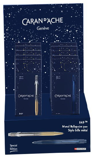 CARAN D'ACHE Stylo à bille 849 PNM849.024 Cosmic blue/or 10 pièces