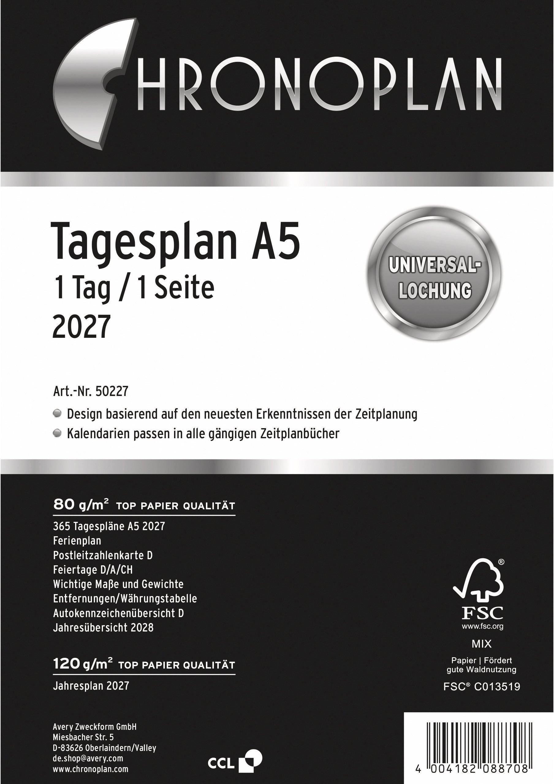 CHRONOPLA Plan journalier rempl.    2027