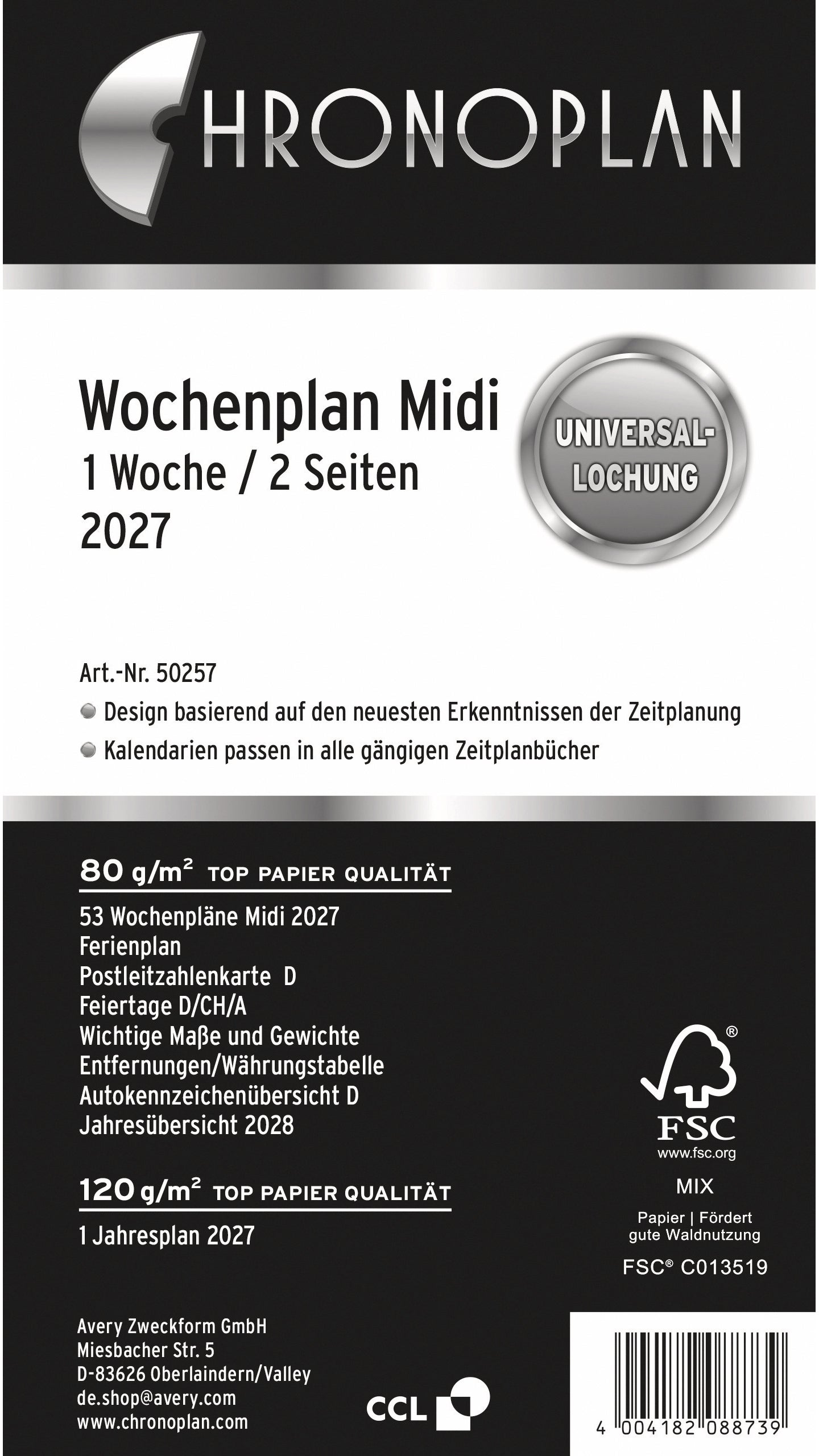 CHRONOPLA Plan semainier rempl.     2027