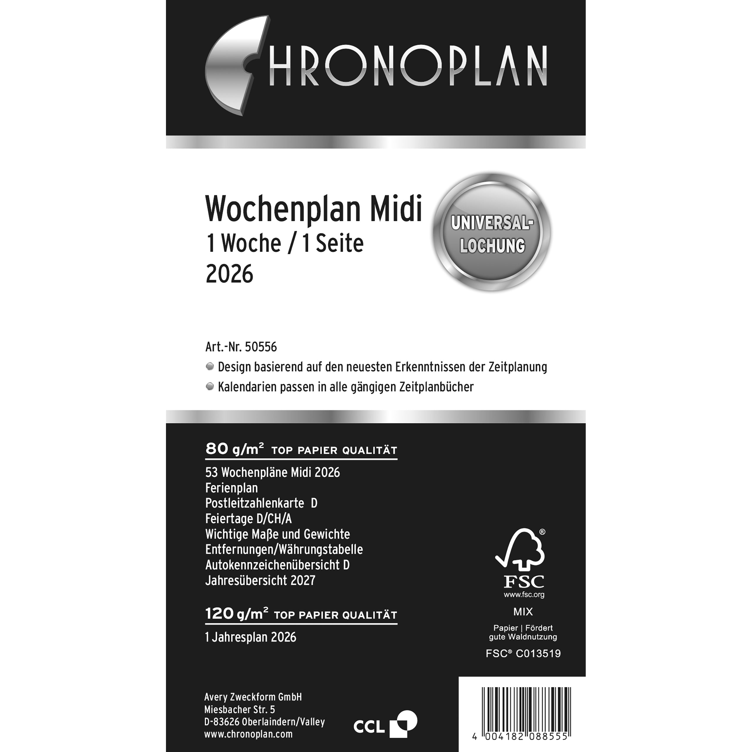 CHRONOPLA Plan semainier recharge   2026