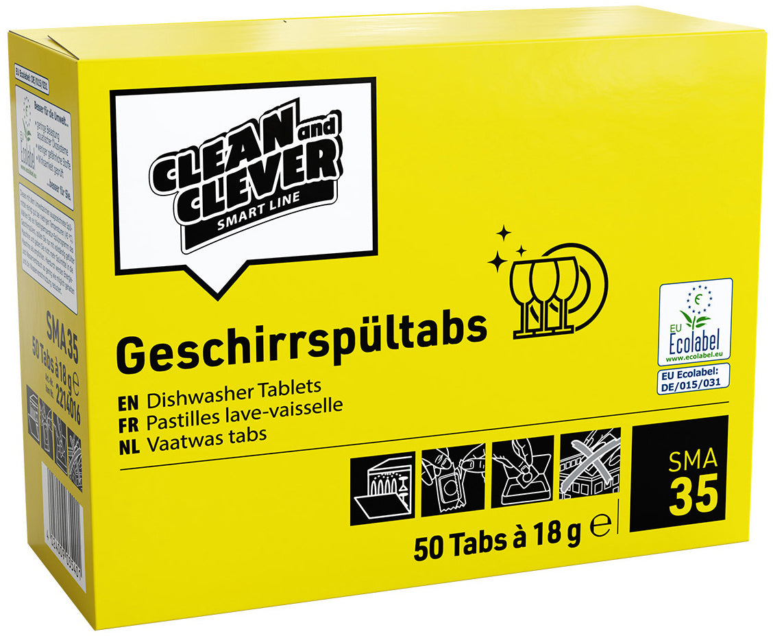 CLEAN AND CLEVER Tabs lave-vaisselle SMA35 39795 50 tabs à 18g