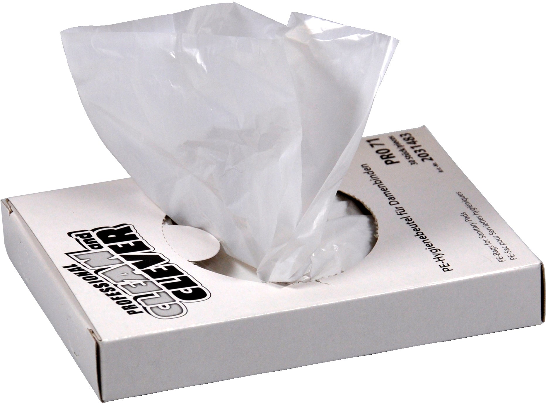 CLEAN AND CLEVER Sacs hygiéniques 7.2x23cm 6045.1 PRO71 blanc Prestige 25x30 Stk