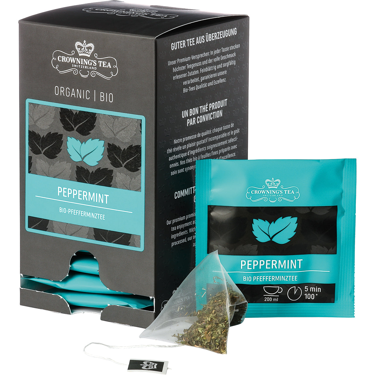 CROWNING'S Bio Peppermint 105551 Pyramide 1.5g, 15 pcs.