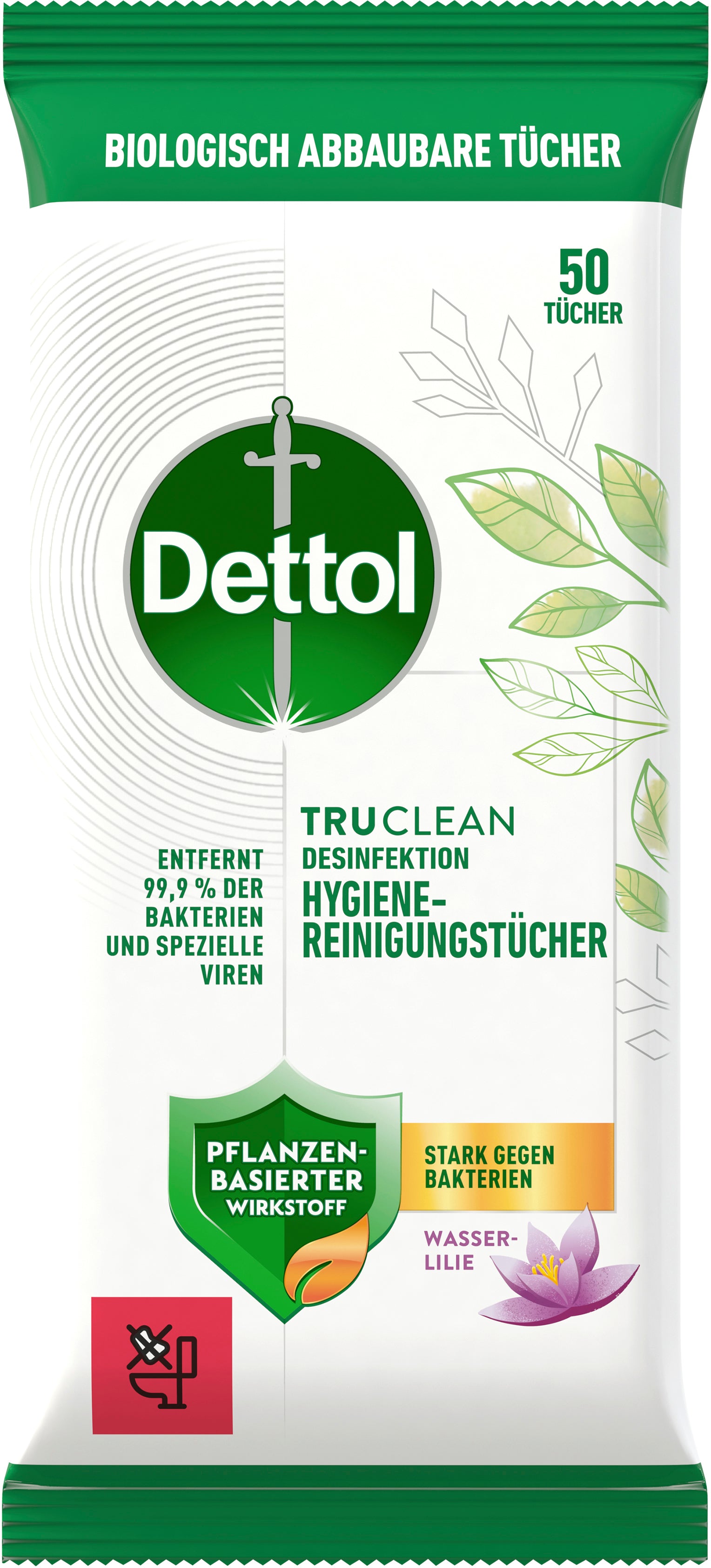 DETTOL Lingettes hygiéniques 3238149 nénuphar 50 pcs.