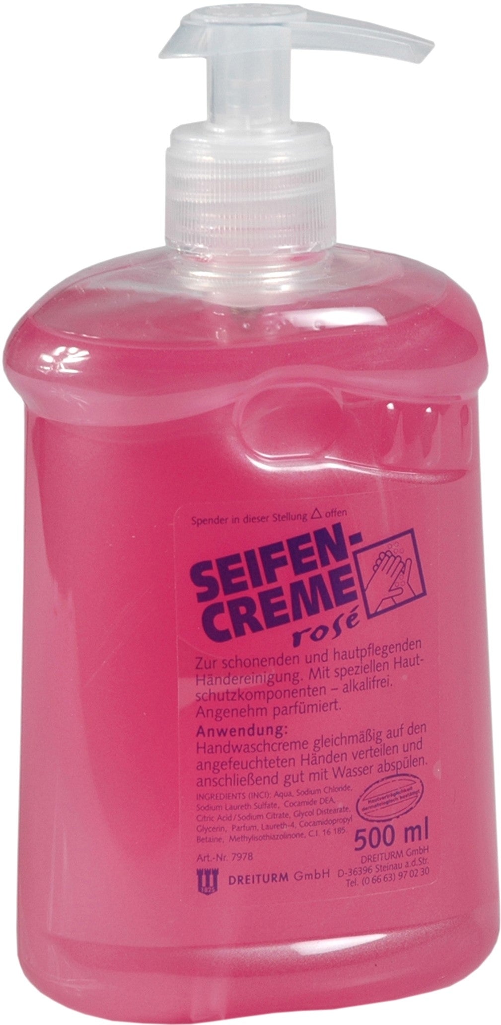 DREITURM Savon crème 312081 0.5l, bouteille a. pompe