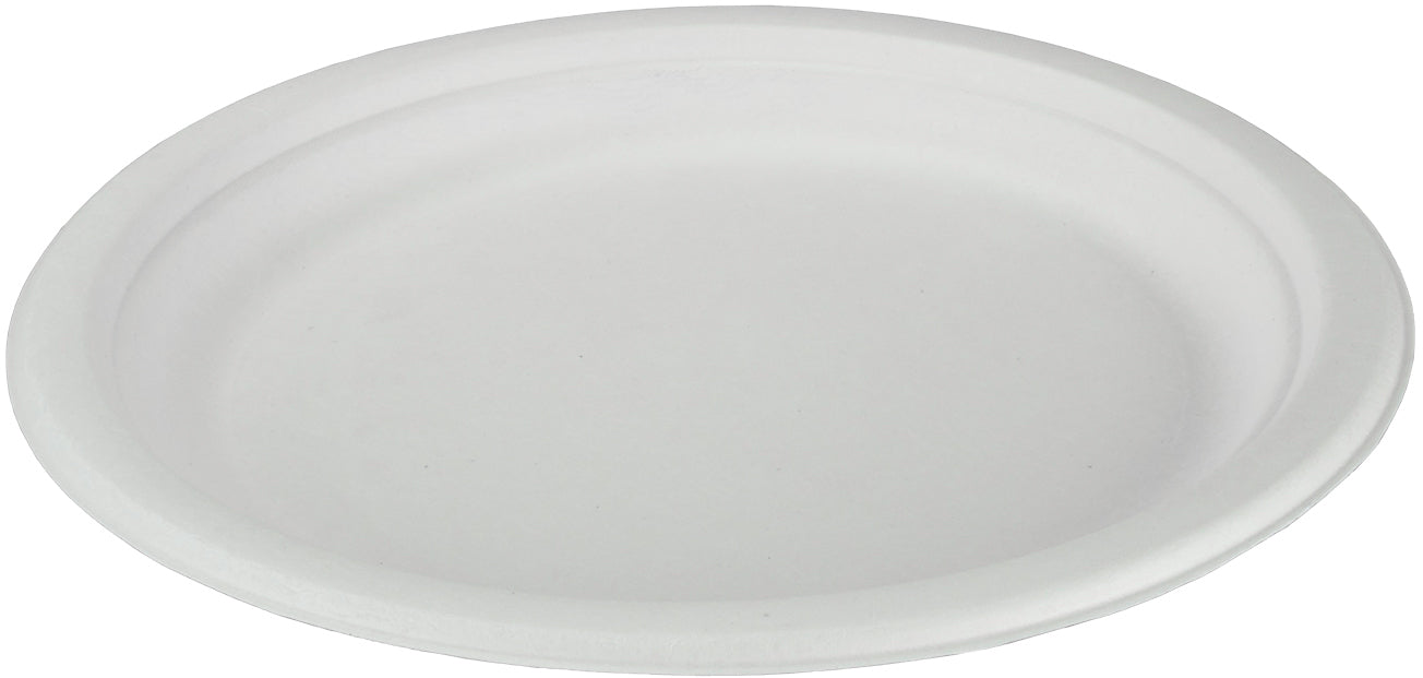 EJS Assiette en bagasse 23cm 3142.2002 blanc 50 psc.