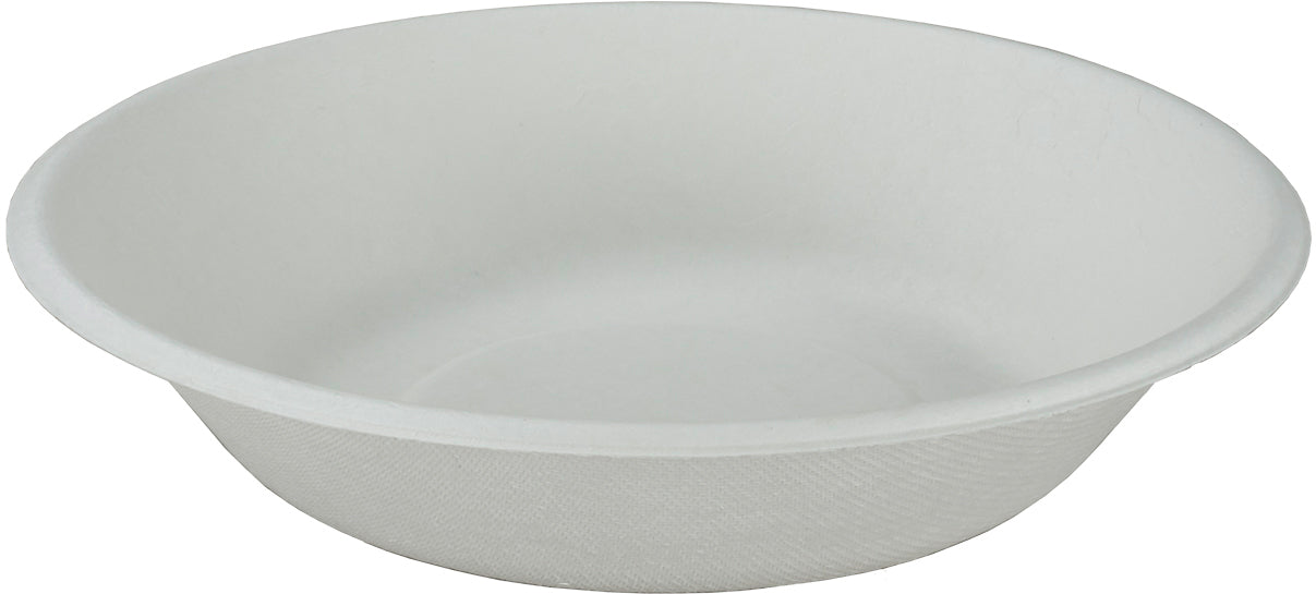 EJS Bol en bagasse 6.8dl, 19cm 4142.2004 blanc 50 pcs.