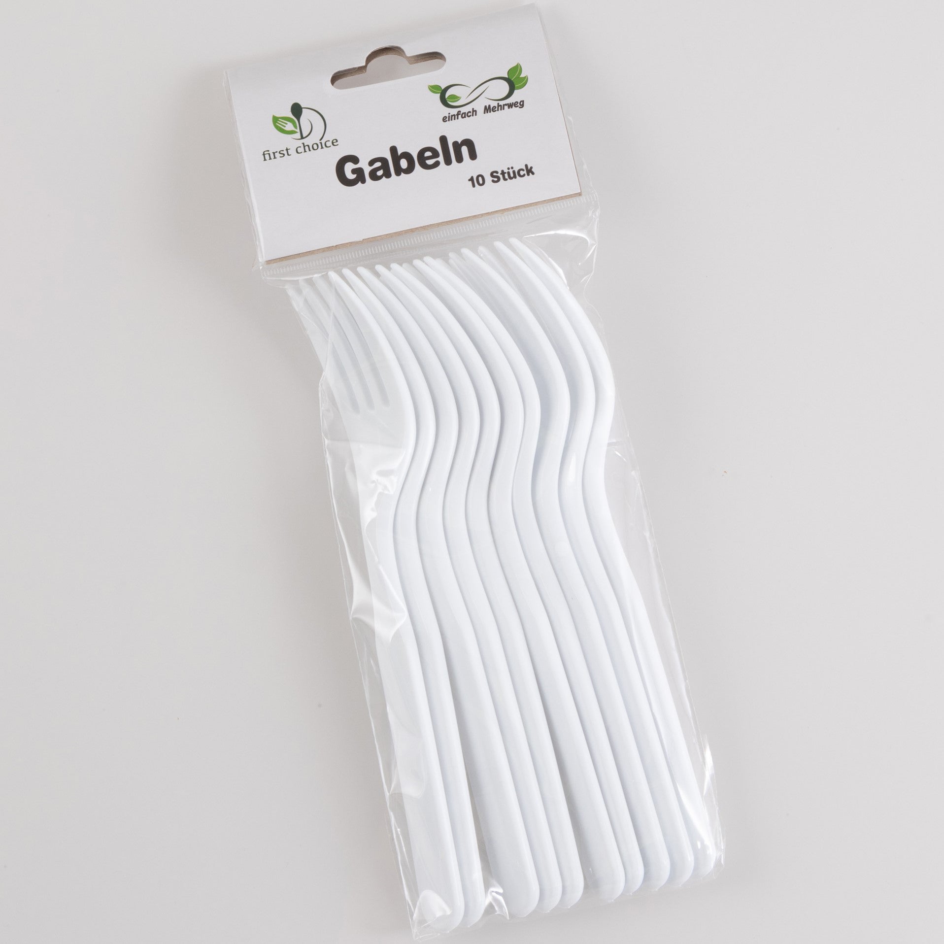 ELCO Fourchette en plastique 10011110-001 Réutilisable blanc, 10pcs.