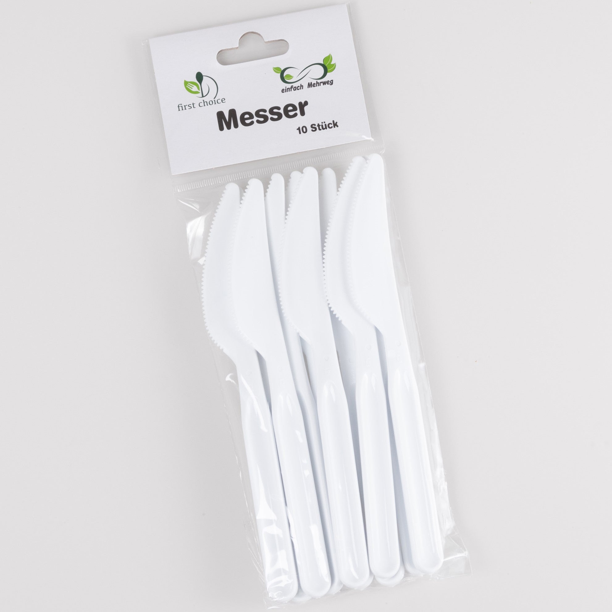 ELCO Couteau en plastique 10021110-001 Réutilisable blanc, 10pcs.