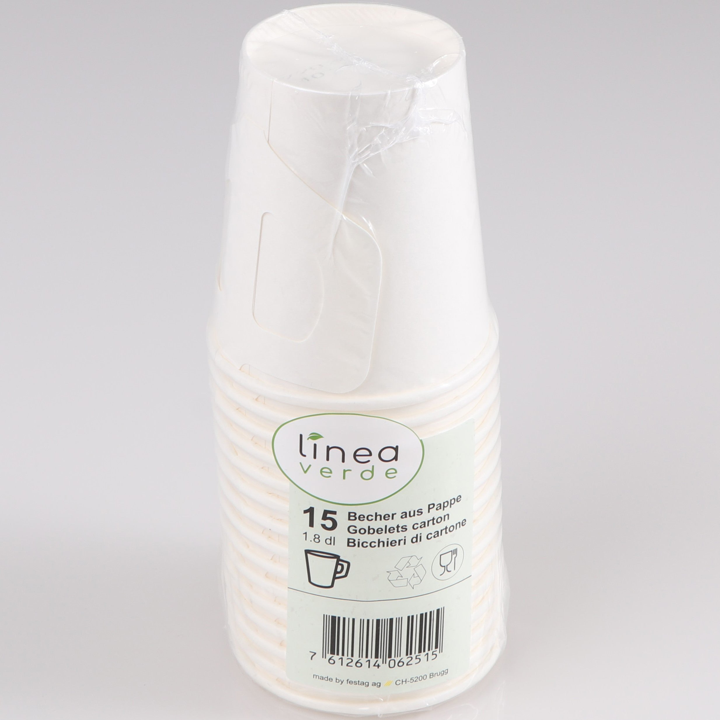 ELCO Gobelet en carton 1.8dl 18000615-001 blanc, 15pcs.