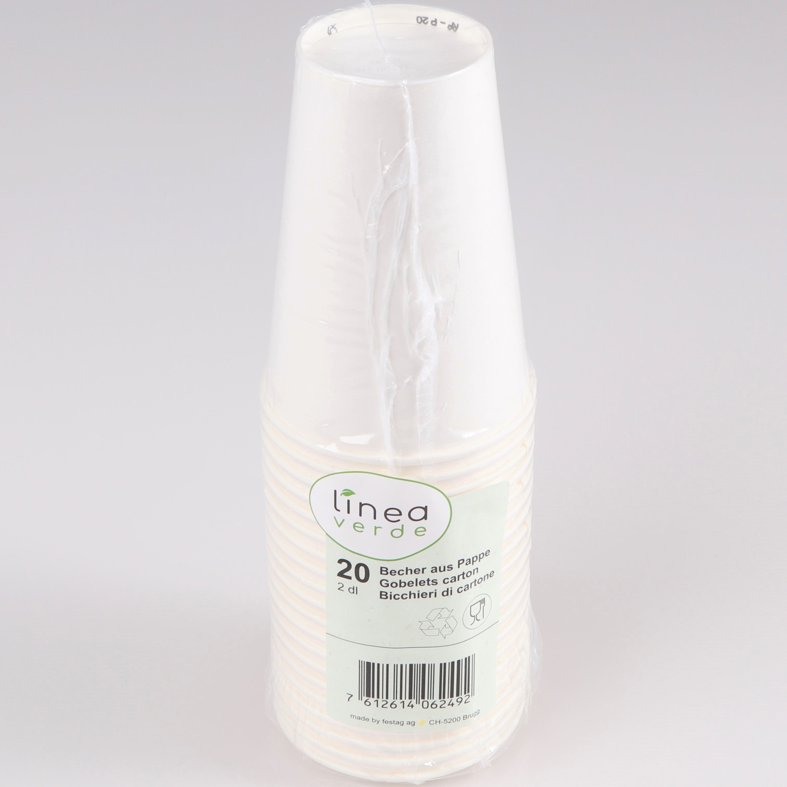ELCO Gobelet en carton 2dl 20000820-001 blanc, 20pcs.