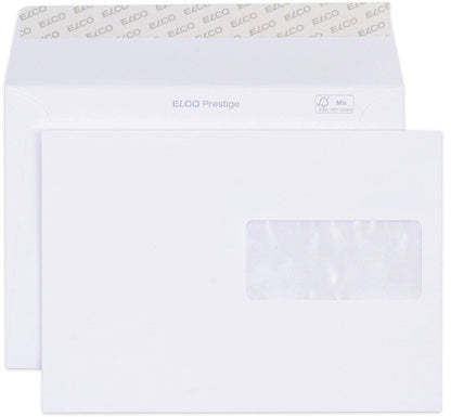 ELCO Enveloppe Prestige C5 42896 120g, blanc,a/fênetre 250 pcs.