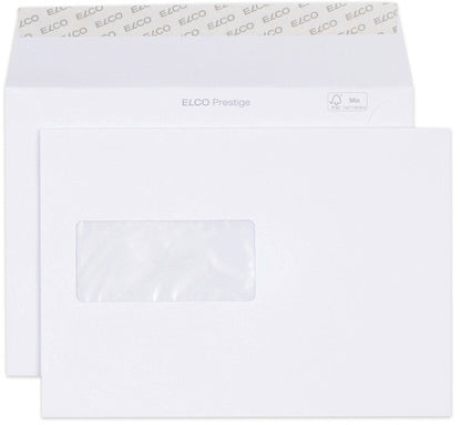 ELCO Enveloppe Prestige C5 42999 120g, blanc,a/fênetre 250 pcs.