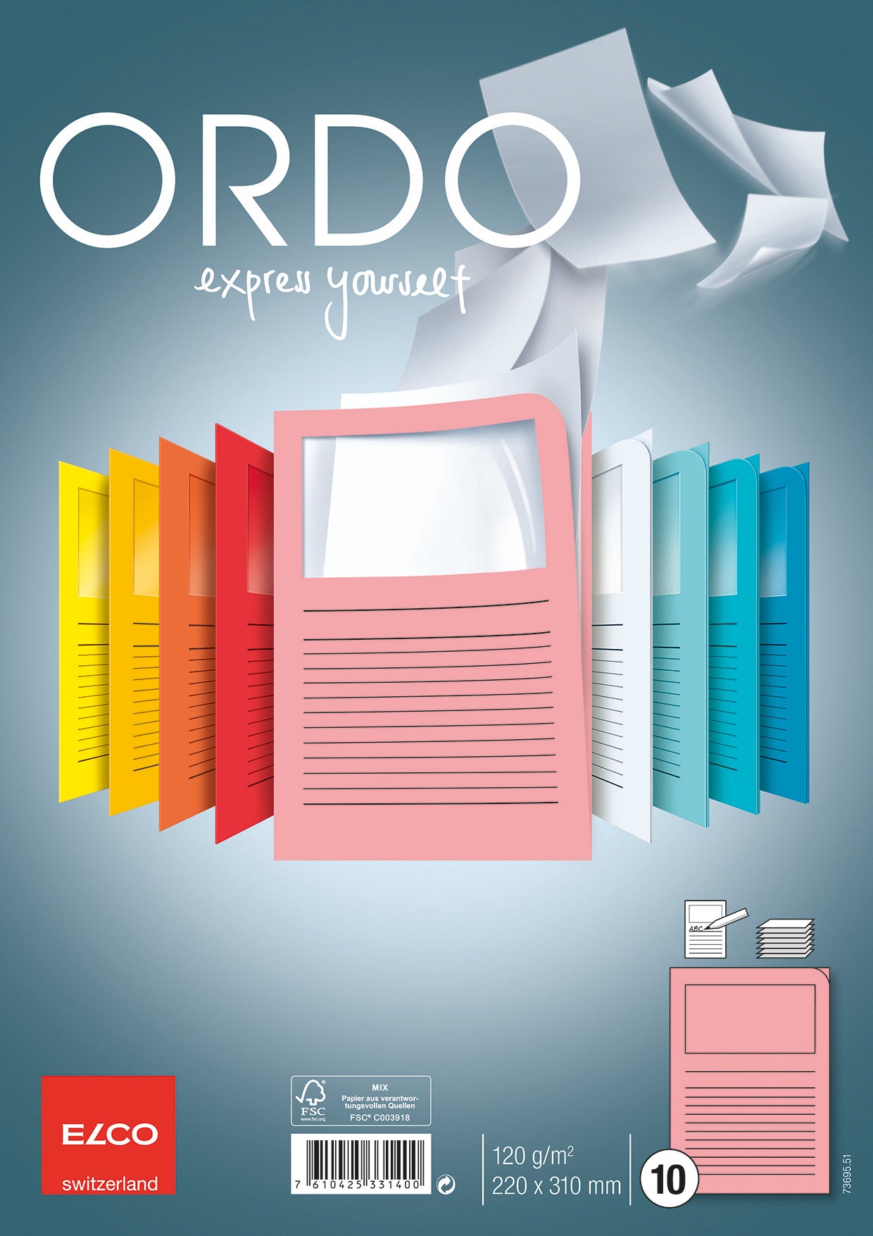 ELCO Dossier d'organ. Ordo A4 73695.51 classico, rose 10 pièces