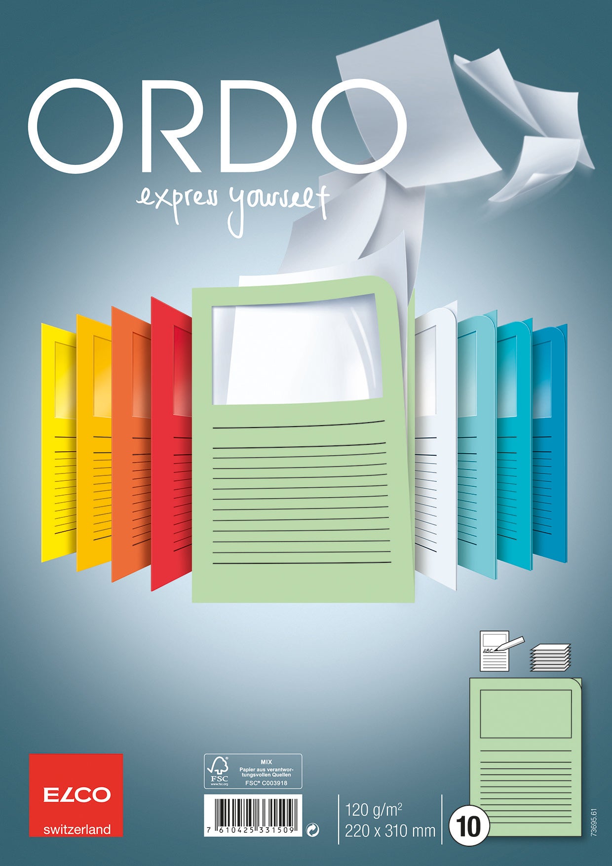 ELCO Dossier d'organ. Ordo A4 73695.61 classico, vert 10 pièces