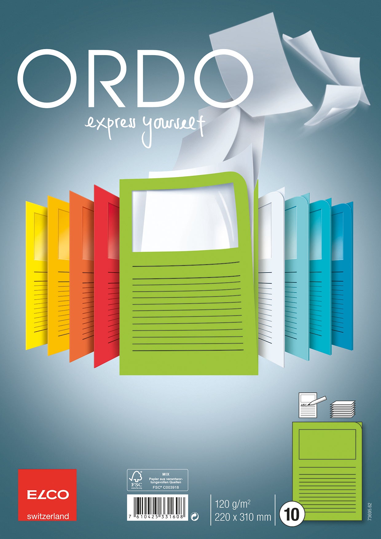 ELCO Dossier d'organ. Ordo A4 73695.62 classico, vert 10 pièces