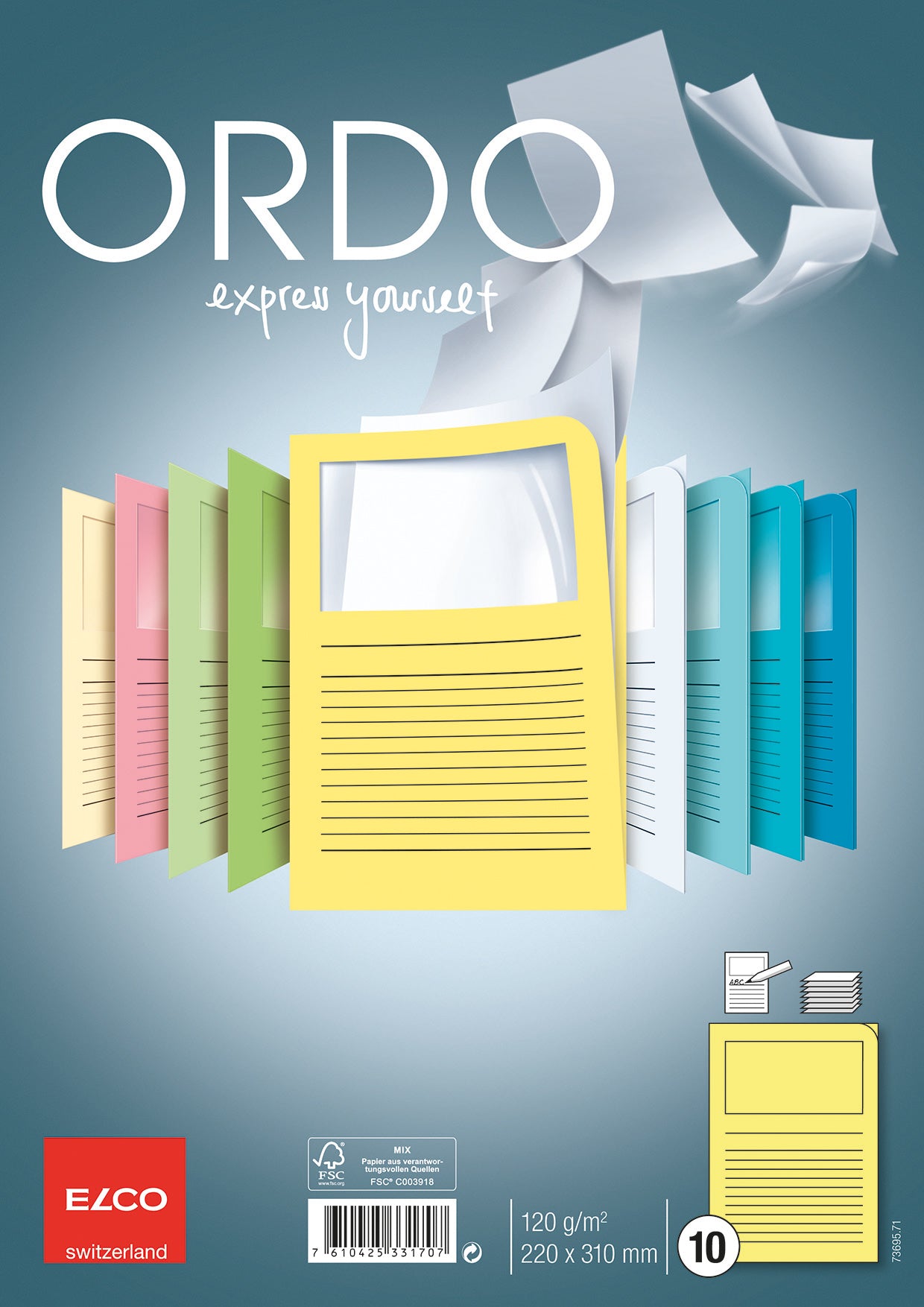 ELCO Dossier d'organ. Ordo A4 73695.71 classico, jaune 10 pièces