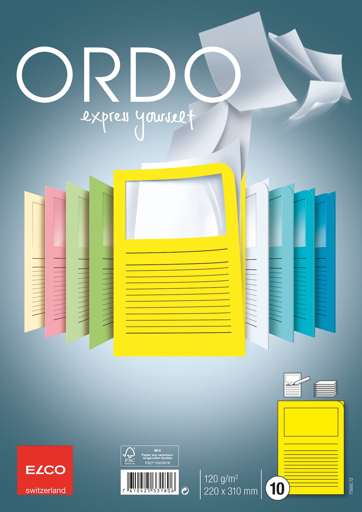 ELCO Dossier d'organ. Ordo A4 73695.72 classico, jaune 10 pièces