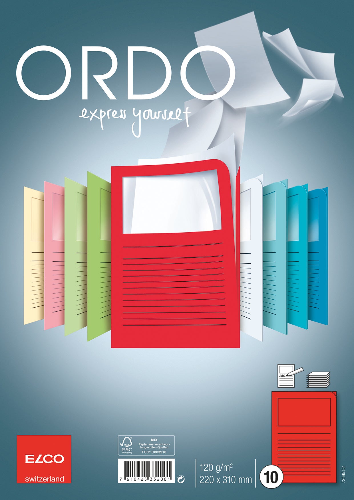 ELCO Dossier d'organ. Ordo A4 73695.92 classico, rouge 10 pièces