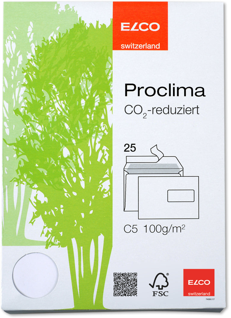 ELCO Envelope proclima C5 74272.20 recycling, fenêt. dr. 25 pcs.