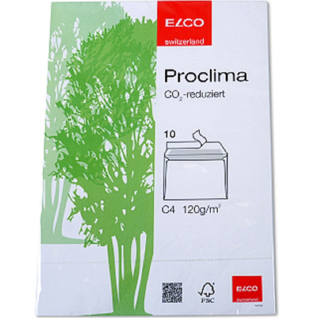 ELCO Enveloppe Proclima s/fenêt. C4 74276.20 120g, blanc 10 pcs.