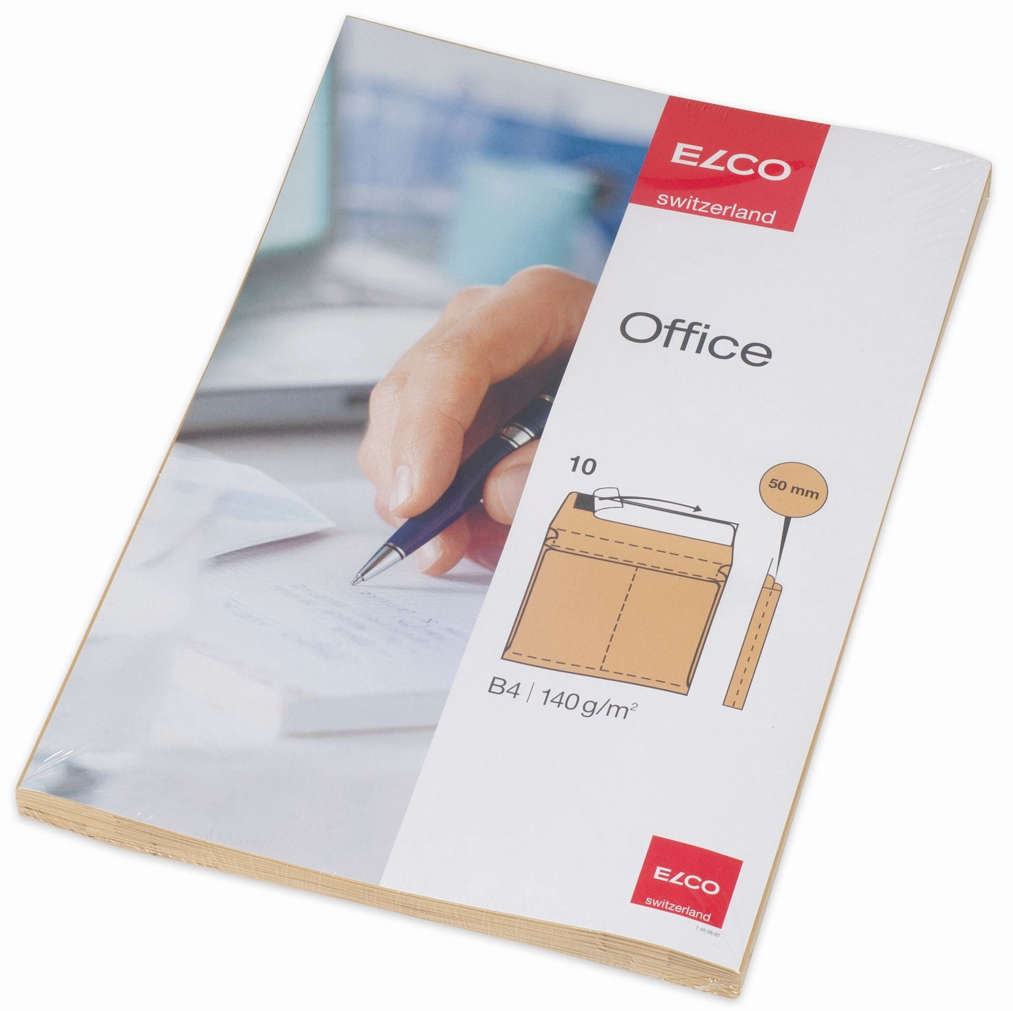 ELCO Enveloppe B4 74508.92 av.pliure lat.brun 140g 10 pc.