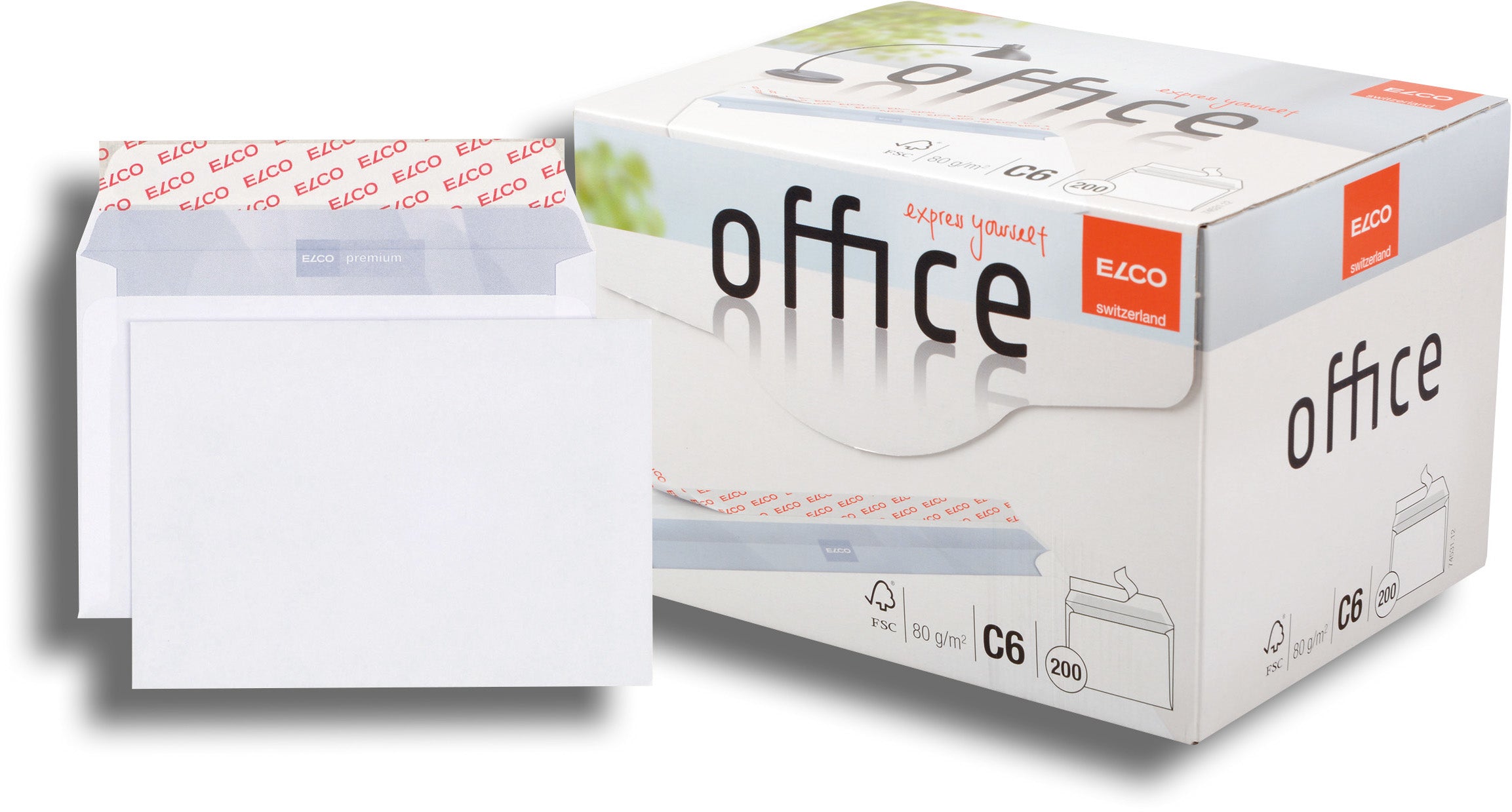 ELCO Enveloppe Office s. fenêtre C6 74531.12 80g, blanc, colle 200 pcs.