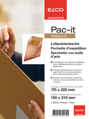 ELCO Enveloppe rembourrée 145x215mm 74550.92 brun 4 pcs.