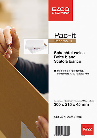 ELCO Paperbox Pac-it 300x220x45mm 74565.12 blanc 5 pcs.
