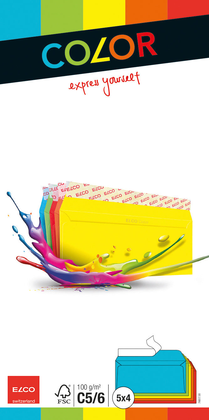 ELCO Enveloppe Office s/fenêt. C5/6 74617.00 100g, sortiert 20 pcs.