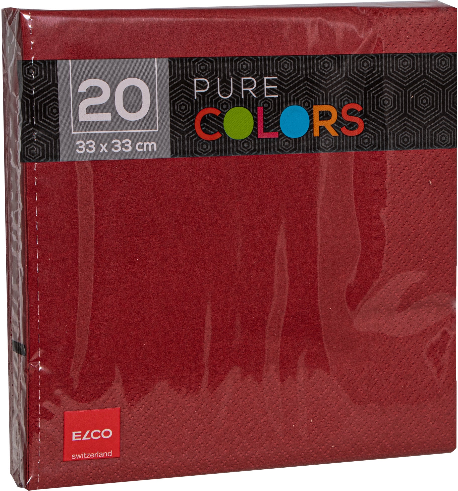 ELCO Serviettes tissue 33x33cm PC334020-025 3 plis, bordeaux 20pcs.