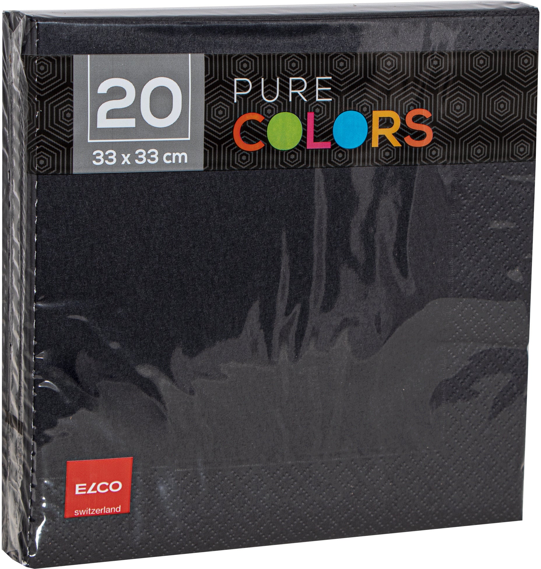 ELCO Serviettes tissue 33x33cm PC334020-090 3 plis, noir 20pcs.