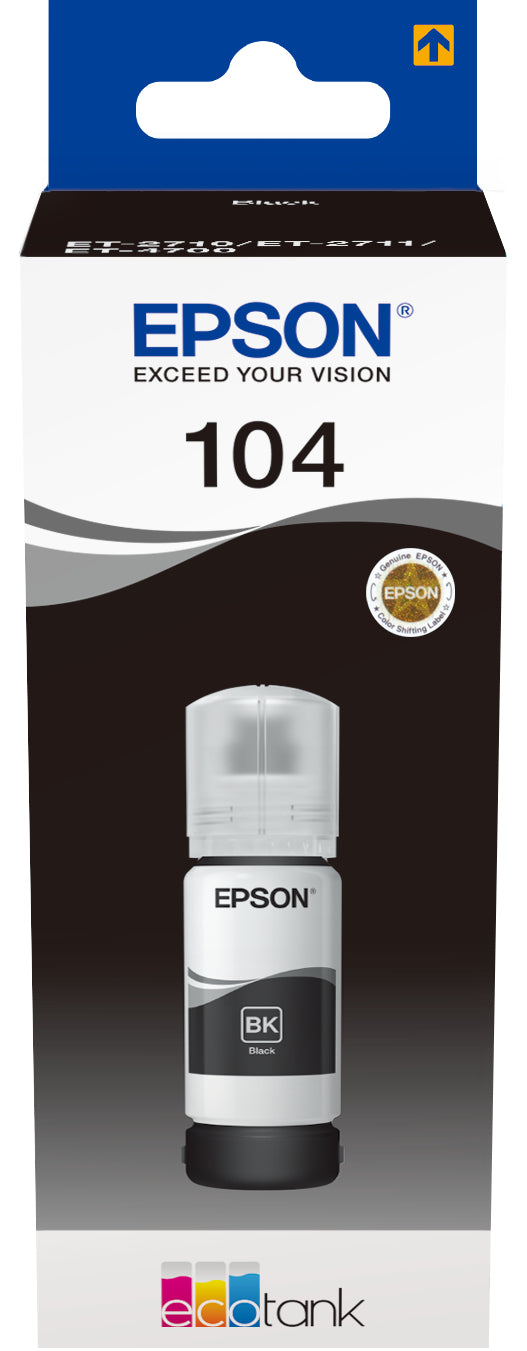 EPSON Bouteille d'encre 104 noir T00P140 EcoTank ET-2710 4500 pages