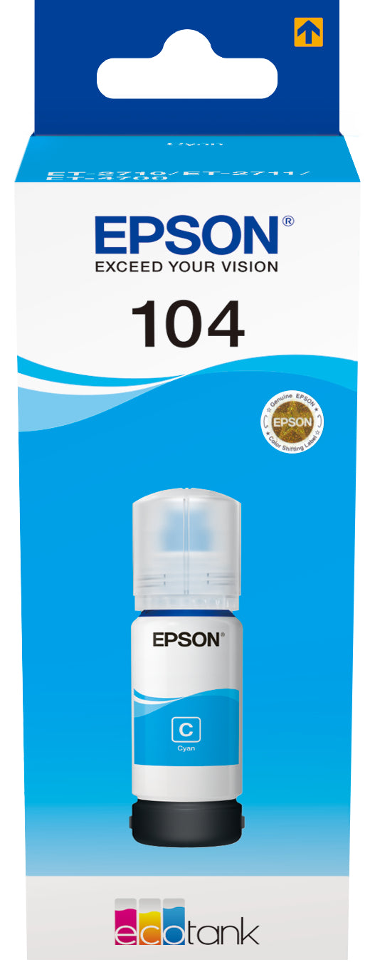 EPSON Bouteille d'encre 104 cyan T00P240 EcoTank ET-2710 7500 pages
