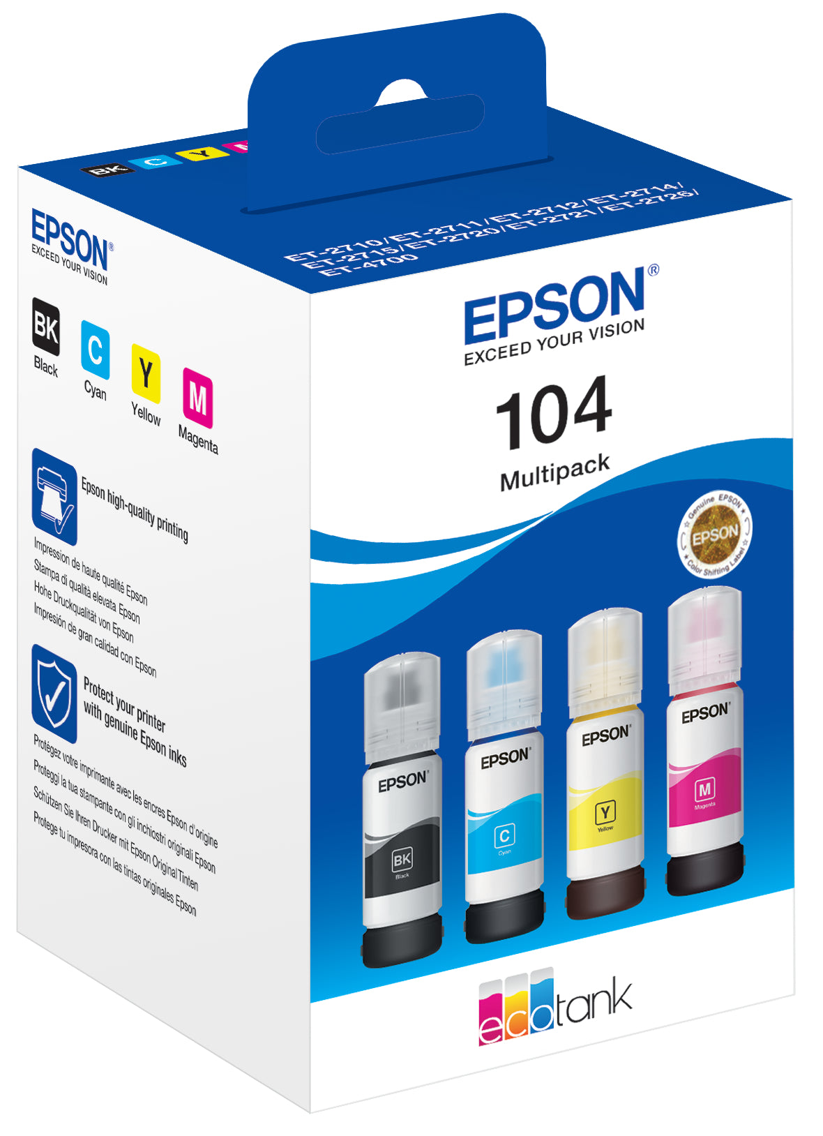 EPSON Multipack Encre 104 CMYBK T00P640 EcoTank ET-2710 4-color