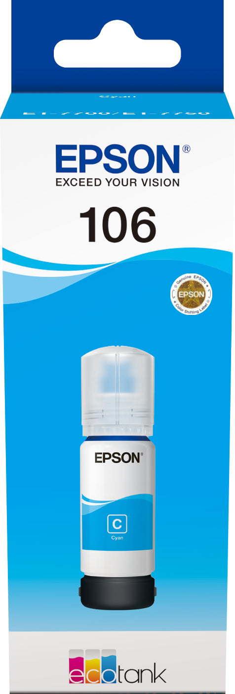 EPSON Bouteille d'encre 106 cyan T00R240 EcoTank ET-7700 5000 pages