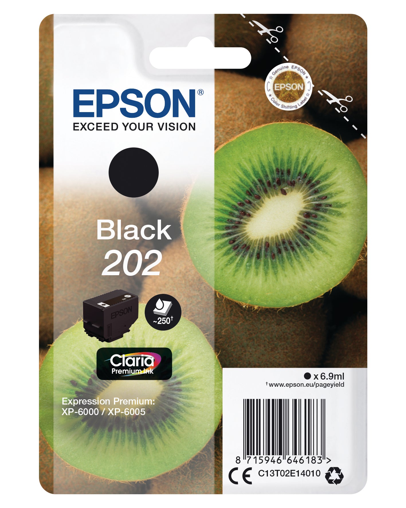 EPSON Cart. d'encre 202 noir T02E140 XP-6000/6005 250 pages