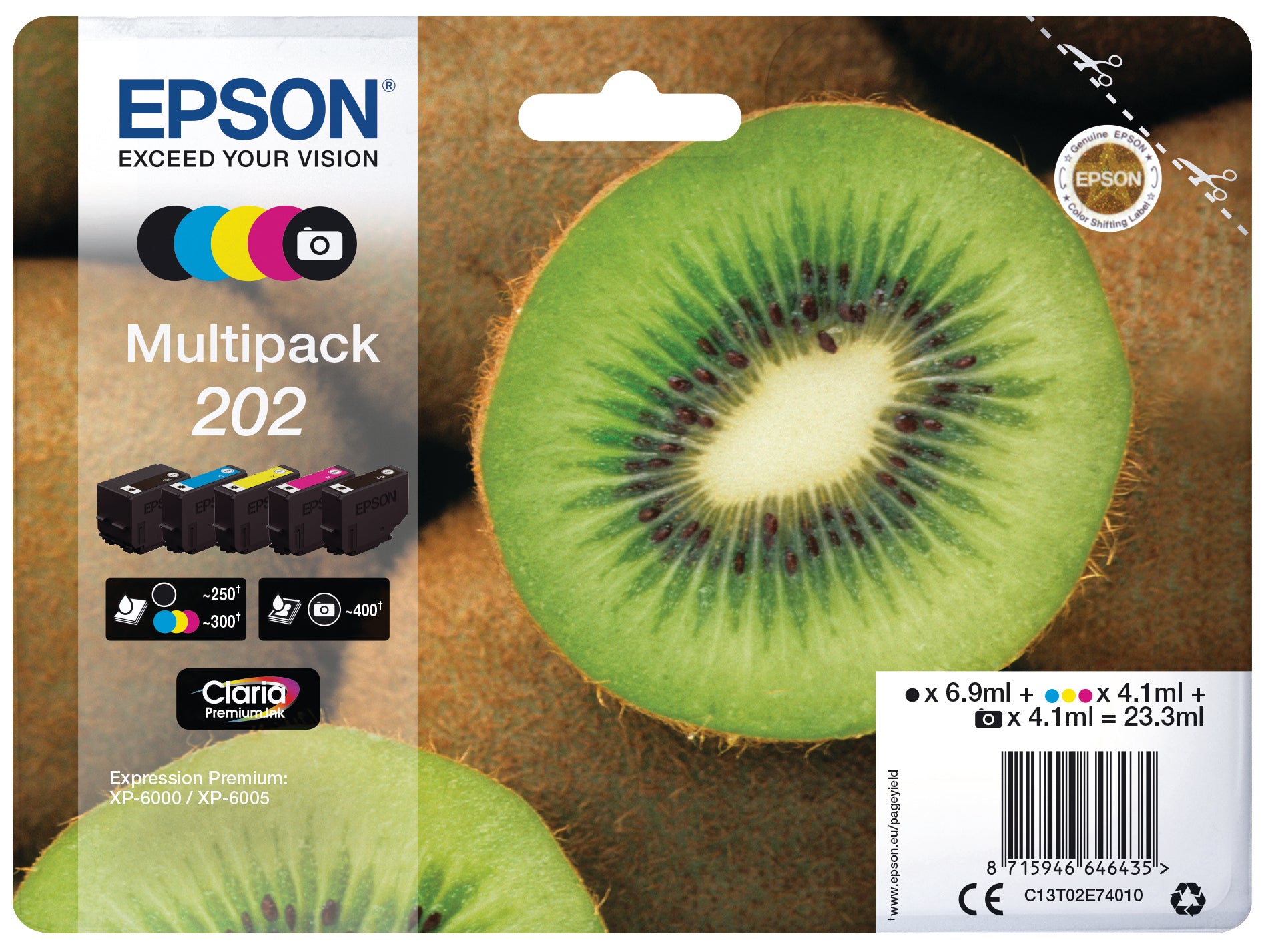 EPSON Multipack encre 202 5-color T02E740 XP-6000/6005