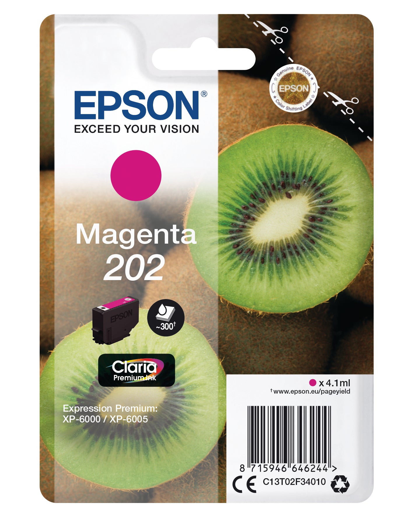 EPSON Cart. d'encre 202 magenta T02F340 XP-6000/6005 300 pages