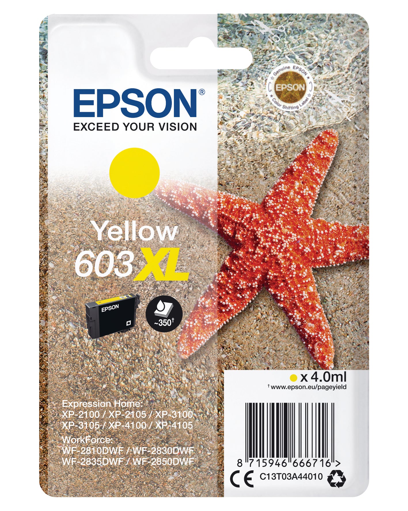 EPSON Cartouche d'en. 603XL yellow T03A44010 XP-2100 350 pages