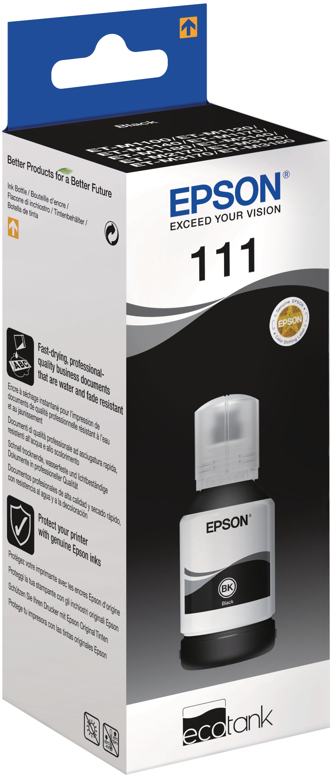 EPSON Bouteille d'encre 111 noir T03M140 EcoTank ET-M2170 6000 pages