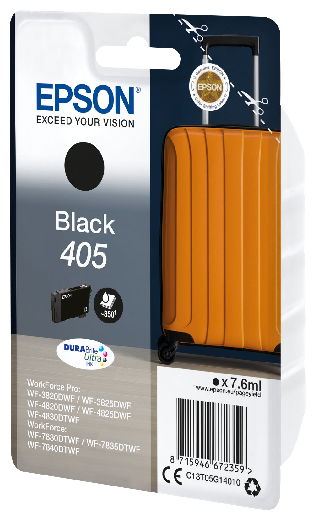 EPSON Cartouche d'encre 405 noir T05G14010 WF-7830DTWF 350 pages