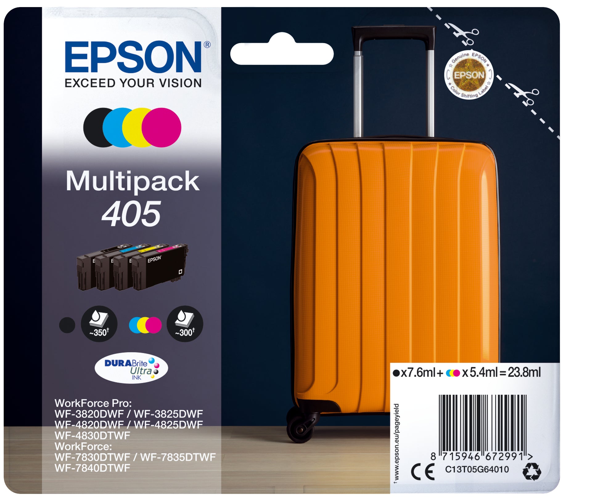 EPSON Multipack Encre 405 CMYBK T05G64010 WF-7830DTWF 4-color