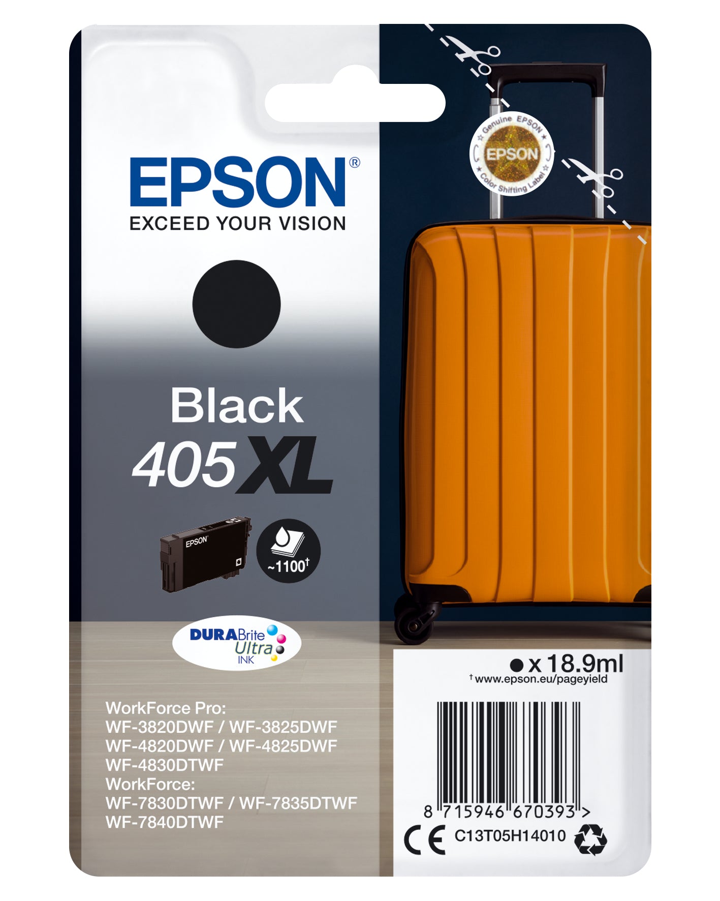 EPSON Cartouche d'encre 405XL noir T05H14010 WF-7830DTWF 1100 pages